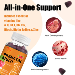 Gummies prénatales multi-vitamines en gros pour usines avec choline et fer, favorisant la santé sanguine et le transport d'oxygène, capsules alimentaires - Product Image 6