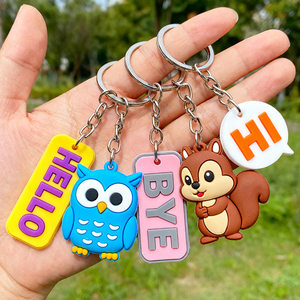 Porte-clés en PVC souple 3D personnalisé, logo personnalisé, sans minimum de commande, tendance - Product Image 1