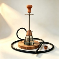 Ensemble de chicha de luxe en bois laqué de style rétro moderne, kit pour bar, salon, rassemblement familial, accessoires pour fumer de l'eau