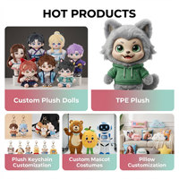 Peluche Anime Brodé Sur Mesure, Super Doux, en Velboa avec Rembourrage Coton PP, Design Sorcière Miko Japonaise, Jouet Anti-Stress pour Fêtes