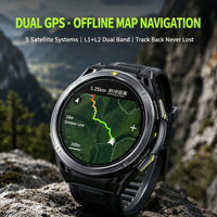 Layar AMOLED Bentuk Dial Bulat Unisex GPS Pemantau Oksigen Darah Pemantauan Kesehatan Pelacak Tahan Banting Tahan Air Smartwatch Jam Tangan Pintar