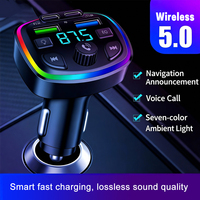 Auto FM-Transmitter Kabelloser Adapter PD15W QC3.0 5V/3A Umweltfreundlicher Zigarettenanzünder Mobil 2 USB 2 Typ-C Auto-Ladegerät