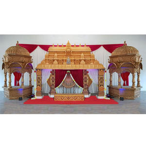 Amazing South Indian Wedding Stage Setup pour Srilankan Wedding Fiber Manavarai Temple Backdrop for Party - Product Image 1