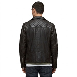แจ็คเก็ตหนังสำหรับผู้ชาย แฟชั่นซิปแบบ Biker Coat คุณภาพพรีเมียม เสื้อคลุมกันหนาวสำหรับฤดูหนาว ดีไซน์เรียบหรู แจ็คเก็ตหนังแท้สำหรับผู้ชาย - Product Image 6