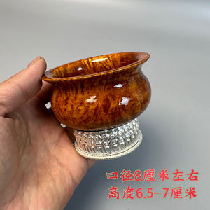 Тибетская деревянная чаша, обернутая бронзовой чашей для буддийской посуды, можно настроить для упаковки. - Product Image 3