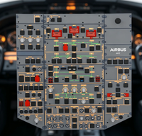 Panneau de commande supérieur de cockpit A320 à l'échelle réelle, accessoire de simulation de vol et de jeu compatible avec Fenix A320 pour l'entraînement à l'aviation