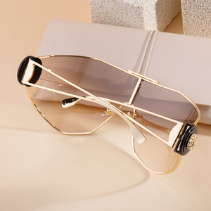 Lunettes <span class=keywords><strong>de</strong></span> <span class=keywords><strong>soleil</strong></span> KAJILA, tendance, <span class=keywords><strong>de</strong></span> marque, avec logo personnalisé, monture en métal surdimensionnée, protection UV400, pour femmes - Product Image 5