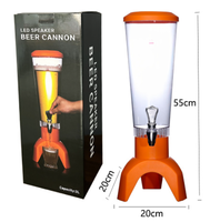 Nouveau Dispositif de Boisson en Forme de Baril de Bière en Plastique PC de 3L, Illuminé et Bluetooth, Idéal pour les Fêtes. Distributeur de bière avec design réutilisable.