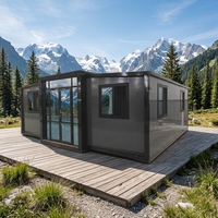 Maison conteneur modulaire de luxe en panneaux sandwich d'acier extensibles, maison mobile préfabriquée moderne de 20/30/40 pieds, bureau à domicile personnalisé