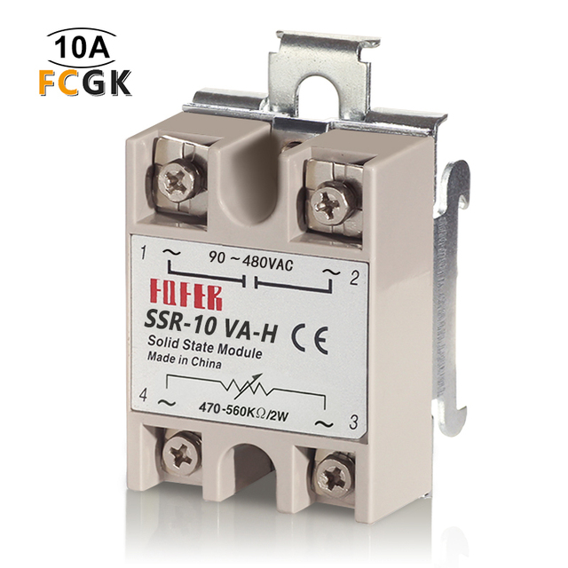 Fotek SSR-10VA 10A Solid State Relay Miniature Resistor Regulator with High Power Contact Load Sealed Protection