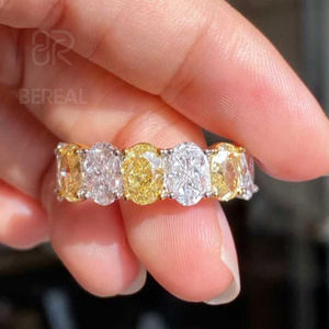 Bague en diamant de laboratoire certifiée IGI VVS, très vendue, en argent 925, diamant ovale créé en laboratoire, bague de mariage pour femme, bijoux fins - Product Image 1