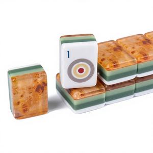 Juego de Fichas de Mahjong Americano Miss 160 Acrílicas de Lujo de 4 Capas Personalizadas de Viaje Grabadas en Azul, Verde, Morado, Amarillo y Rosa para Navidad - Product Image 6