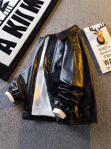 Chaqueta de Cuero PU Vintage 2025 para Hombre, Chaqueta de Trabajo de Marca Moderna y a la Moda para Primavera y Otoño |   Color y Estilo Personalizables - Product Image 6