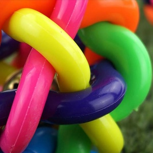 Jouet à mâcher tressé, balle colorée, balle à clochette pour chien et chat, jouet pour animaux de compagnie - Product Image 4