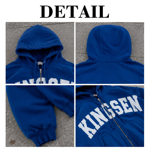 Custom logo Embroidery Patch Heavyweight Hoodie Oversized Streetwear 100% Cotton Fleece Vintage Acid Wash Zip up Hoodie for Men - Product Image 6