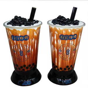 Décoration de magasin de bubble tea personnalisée, tasses à thé au lait en fibre de verre, grande sculpture de tasse à thé au lait <span class=keywords><strong>caramel</strong></span> - Product Image 6