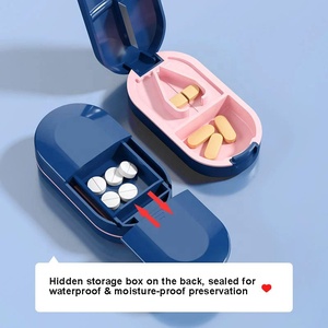 Wholesale Wholesale Portable Multifunction PP Pill Cutter Mini <b>Plastic</b> 7 Day Box with <b>Pocket</b> for Home or Travel - Product Image 6