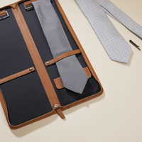 Étui de Voyage pour Cravates Homme de Luxe, Organisateur Robuste avec Fermeture Éclair, Boîte Cadeau pour Cravates et Accessoires en Cuir