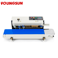 YOUNGSUN Prix d'usine Engrenage en plastique Bloc chauffant en aluminium Sac en plastique Bande continue Machine de thermoscellage Snack Bag Sealer