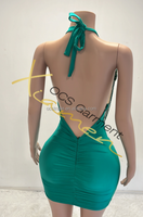 Ocstrade Robes de club sans manches dos nu design de mode Mini robes de club sexy avec chaînes en strass et paillettes pour femmes