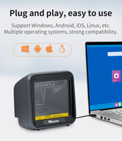 Escáner de Código de Barras de Escritorio USB con Cable, 2D, de Alta Velocidad, 200 Lecturas/Segundo, Largo Alcance 10-600mm, para Supermercados