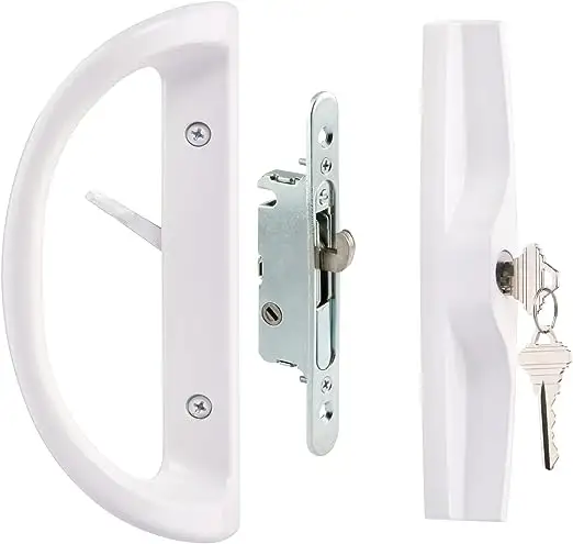 Reversible Design sliding patio door handle set Handle with Key Cylinder and Mortise Lock patio door handle