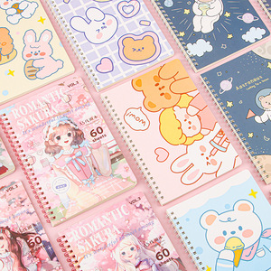 Biểu tượng tùy chỉnh <span class=keywords><strong>A5</strong></span> Kawaii Dễ thương hardback xoắn ốc cuộn dây máy tính xách tay 4 cái Nhật ký với 100 sheets A6 Kích thước PVC Bìa văn phòng Nguồn cung cấp - Product Image 5