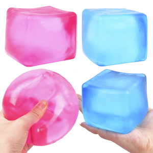 Jouet sensoriel en silicone de 8 cm à presser, anti-stress, amusant et coloré, en forme de glaçons, boîte de balles anti-stress - Product Image 2