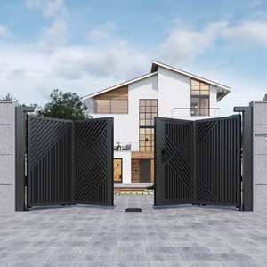 Porte coulissante électrique simple en aluminium de haute qualité pour l'entrée de la cour extérieure d'une villa - Product Image 4