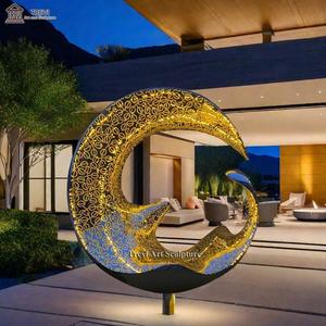 Trevi Tùy Chỉnh Gương Vòng Bức Tượng Thép Không Gỉ Vòng Tròn Điêu Khắc Cho Công Viên Công Cộng - Product Image 4