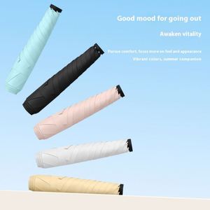 Nouveau Parapluie Compact Ultra-Léger à Cinq Baleines pour Femme, Protection Solaire Anti-UV, Cinq Plumes Unies pour la Pluie - Product Image 3