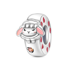 <b>Cute</b> cartoon animal pendant, made of white brass, unisex, creative gift, creative jewelry, isolation bead - Product Image 4