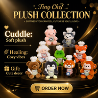 Peluche renard chef mignon, poupée mascotte animale douce pour filles, pendentif de sac