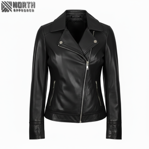 Chaquetas de cuero para mujer totalmente personalizadas de alta calidad, prendas de vestir cortavientos informales ajustadas para mujer, maximiza la condición de desgaste, nuevo - Product Image 1