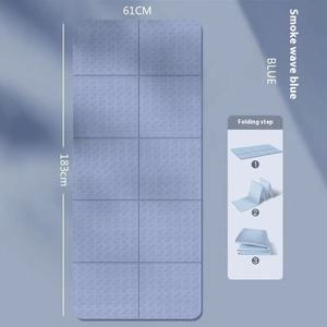 2025 Portable pliable TPE épais tapis de Yoga antidérapant Logo personnalisé 4-6mm Fitness maison plancher salle de sport utilisation écologique avec sac - Product Image 6