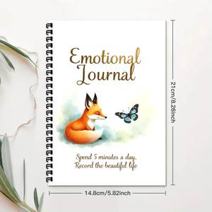 Cuaderno Espiral Personalizable con Diseño <span class=keywords><strong>de</strong></span> Zorro Emocional, Estilo Vintage, <span class=keywords><strong>para</strong></span> Hombres y <span class=keywords><strong>Mujeres</strong></span>, Regalo, Tamaño A5, Cuero PU - Product Image 2