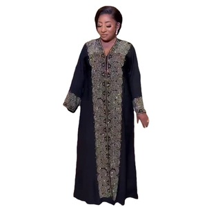 Robes <span class=keywords><strong>Abaya</strong></span> Musulmanes à Strass <span class=keywords><strong>Pas</strong></span> Chères de Fabricants CCY, Robe Longue <span class=keywords><strong>Abaya</strong></span> Africaine à Col en V pour Femmes de Dubaï - Product Image 2
