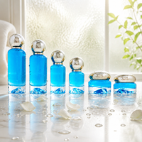 Botol Pompa Lotion Perawatan Kulit Kaca Bening 30ml 100ml 120ml, Wadah Krim Kosong 30g 50g Dasar Tebal dengan Tutup Bulat