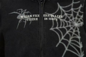 Felpa con Cappuccio Unisex 100% Cotone di Alta Qualità, Stampa <span class=keywords><strong>Ragnatela</strong></span> Hip Hop, Zip Frontale, Modello Corto - Product Image 5