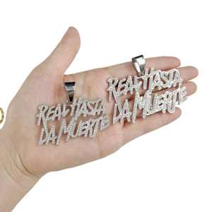 Pendentif glacé en acier inoxydable de haute qualité à la mode Offre Spéciale zircon en or 18 carats en amérique latine "Hasta La Muerte" Real Hasta La Muerte - Product Image 3