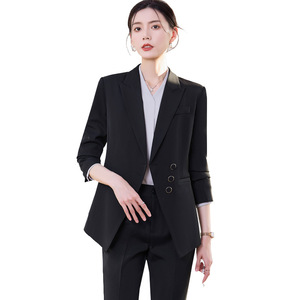 Women's Suit <b>Set</b> Cream Color Full Sleeve Anti-Wrinkle <b>Office</b> Lady Formal Wear Short Skirt Polyester Fabric - Product Image 5