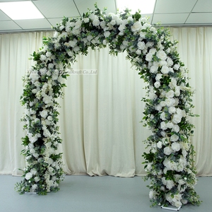 LFB1832 Luckygoods U Shape Green Leave White Rose Flower Artificial Flower Arch <span class=keywords><strong>pour</strong></span> la décoration de <span class=keywords><strong>mariage</strong></span> - Product Image 5