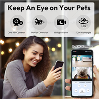 Elecpet 2025 Nouveau Distributeur Intelligent pour Animaux Télécommandé Puce Électronique Laser Taquinage pour Animaux 2 Caméras HD 1080P Vision Nocturne