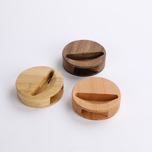 Creative phone stand, physical amplifier, dual-use, no-charging <b>external</b> <b>speaker</b> phone base, solid wood desktop amplifier. - Product Image 1