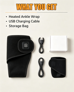 สายรัดข้อเท้าแบบปรับความร้อนได้ 3 ระดับ ใช้พลังงานจาก USB พร้อมระบบทำความร้อนเพื่อบรรเทาอาการปวดและฟื้นฟูหลังออกกำลังกาย - Product Image 6