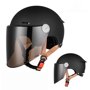Casco Unisex per Moto con Doppia Lente ad Alta Definizione, <span class=keywords><strong>Lunghezza</strong></span> Regolabile, Protezione Solare, Casco Semi-Integrale per Moto - Product Image 3