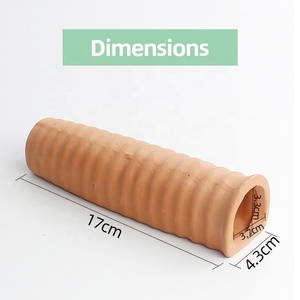 Schlussverkauf lang geformte Terrakotta-Dekorationen kleine Fische verstecken Krebserzucht Höhle Aquariumzubehör Herkunftsmaterial Wassereinsatz - Product Image 6