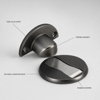 Loquet de porte moderne à fixation au sol, invisible, sans perçage, en alliage de zinc, magnétique, anti-collision, résistant au vent, à clipser