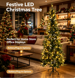 <span class=keywords><strong>Sapin</strong></span> de Noël artificiel Nordmann éclairé par LED, branches réalistes en PE, guirlandes lumineuses chaudes, support métallique stable, montage facile - Product Image 2