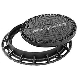 Couvre-citerne <span class=keywords><strong>septique</strong></span> en fer C250 En124, couvre-puits d'eau, couvre-trappe articulé avec verrouillage à vis, noir, durable - Product Image 3